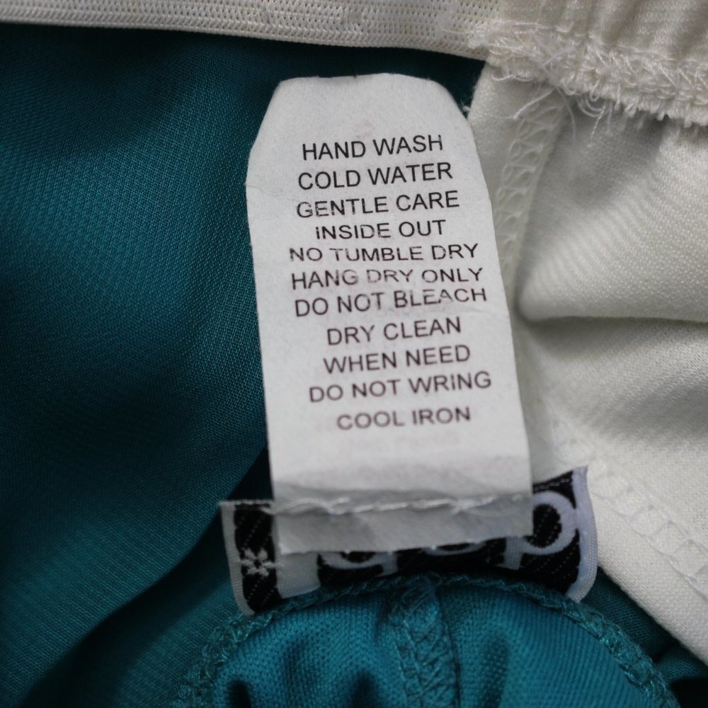 Deb VTG Strapless White and Green/Teal Dress S - Picture 4 of 5